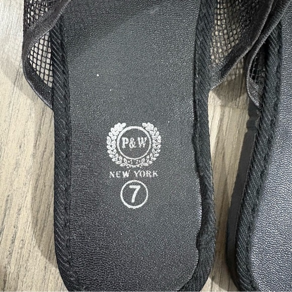 Black Women's Embellished Mesh Slide Sandals Sz 7 Spring Summer - Picture 4 of 6